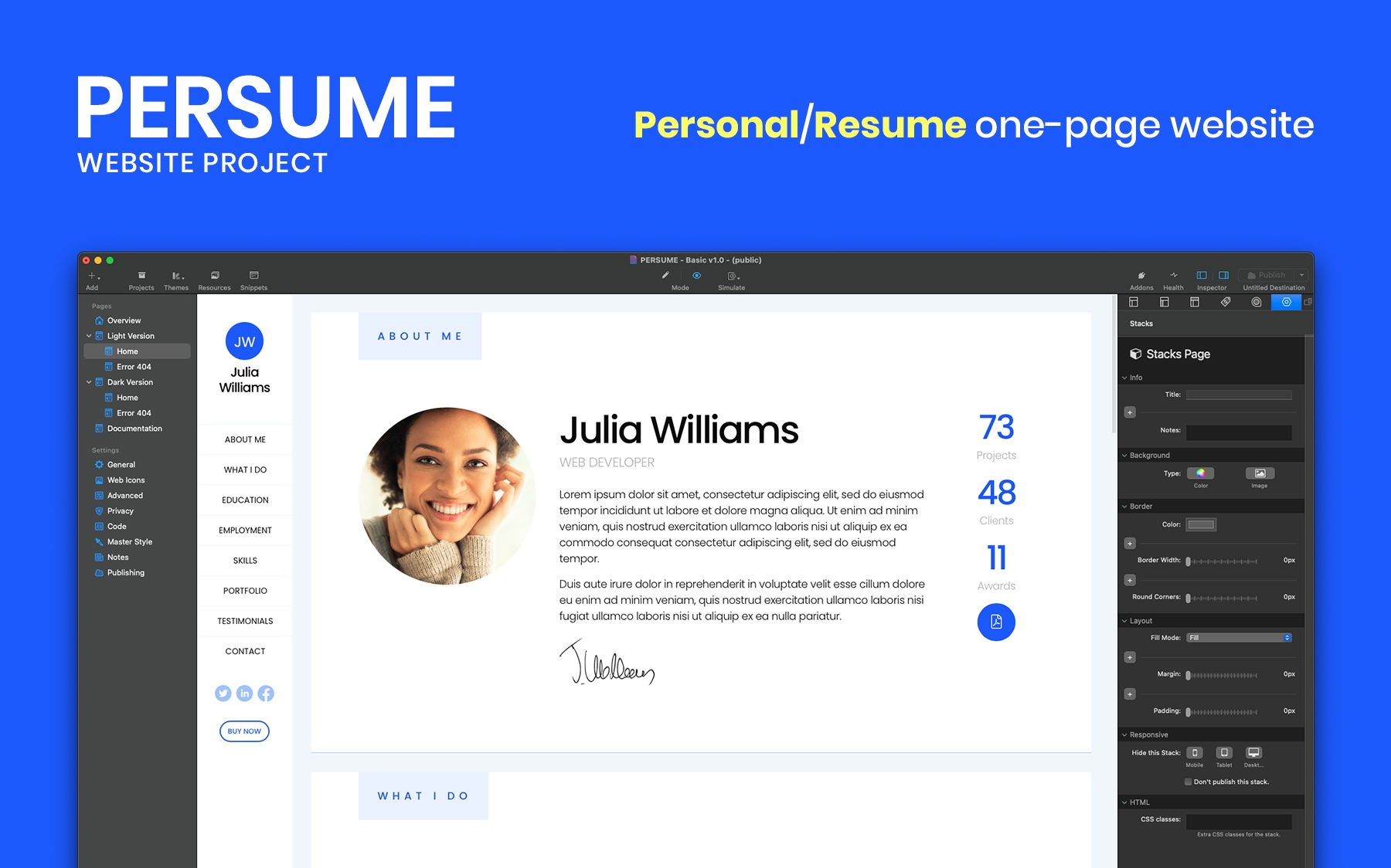RapidWeaver project file